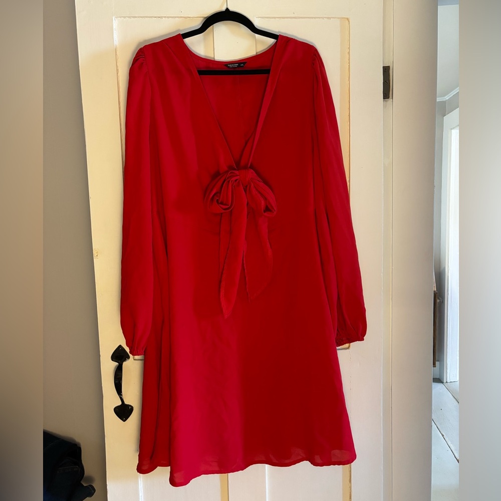 SHEIN Red Long Sleeve Dress